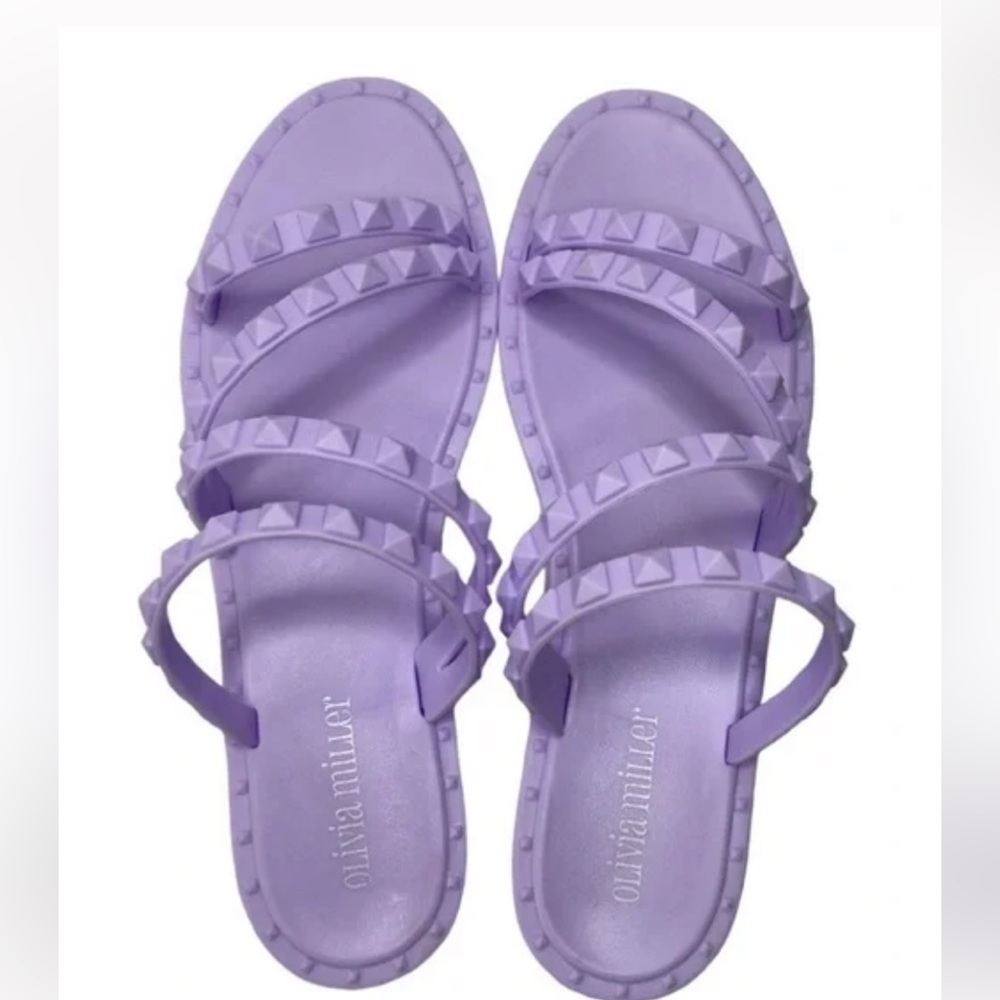 Olivia Miller Purple Studded Sandals